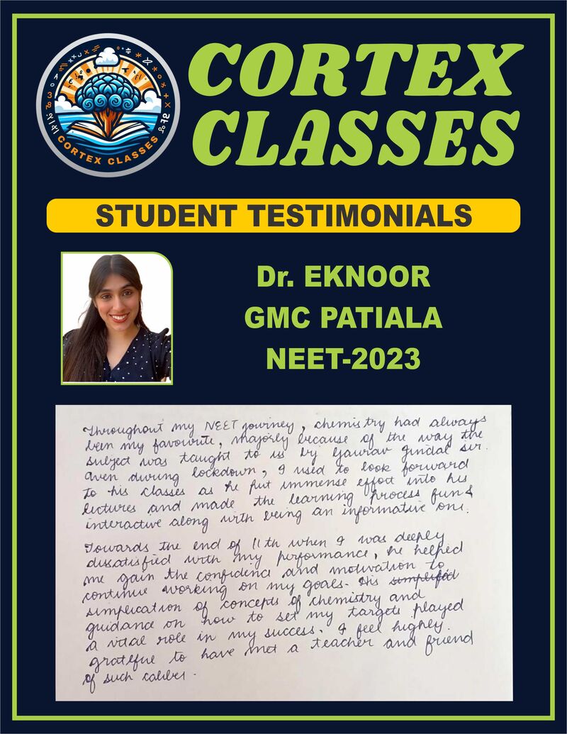 Testimonial by Dr. Eknoor — NEET 2023 — GMC Patiala