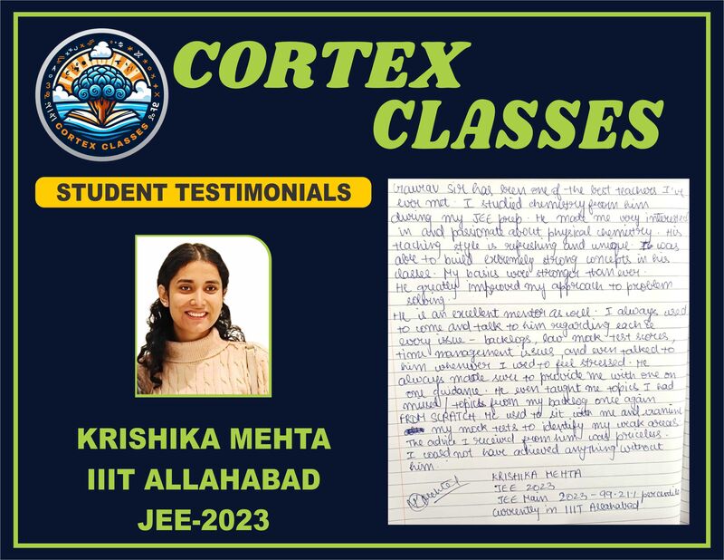 Testimonial by Krishika Mehta — JEE 2023 — IIIT Allahabad