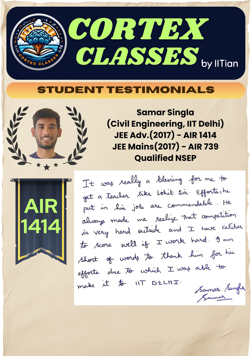 Testimonial by Samar Singla — JEE Advanced 2017 — AIR 1414 | IIT Delhi (Civil)